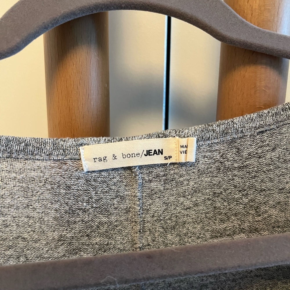 Rag & Bone Grey Theo Long Sleeve V-neck Tee - Picture 2 of 4